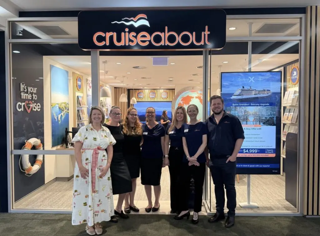 Uniworld's Alice Ager (left) with the Cruiseabout St Ives team at the opening of the store.