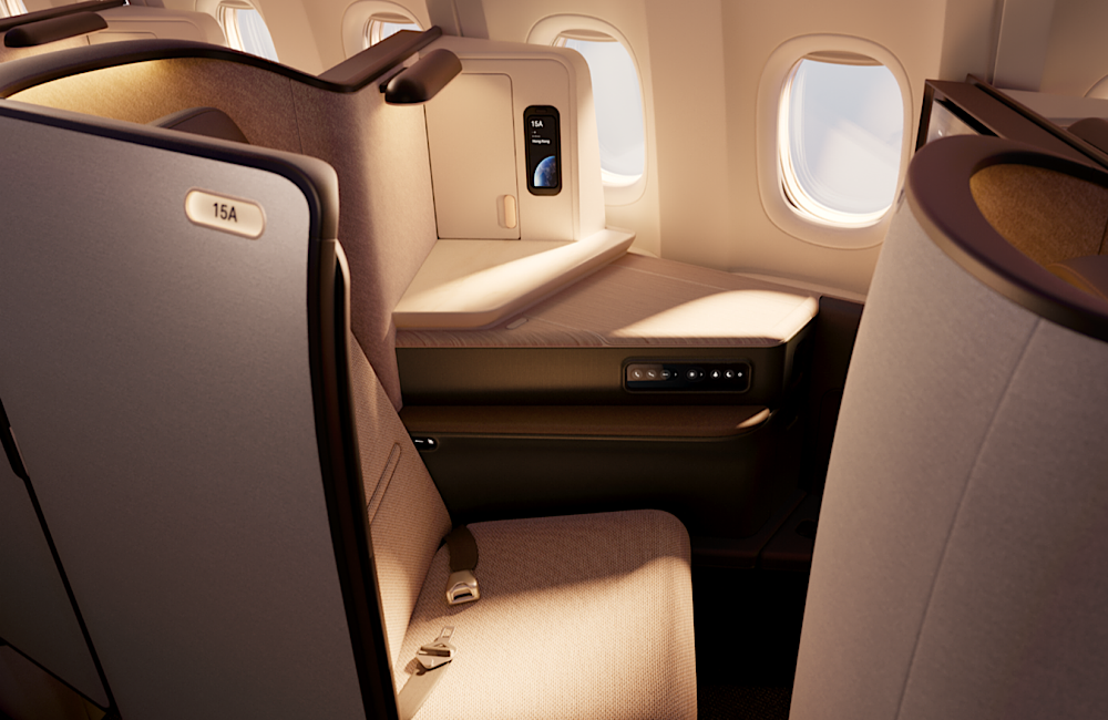 Business class seating available on selected outbound long-haul flights attached to Wendy Wu Tours Asia tours.