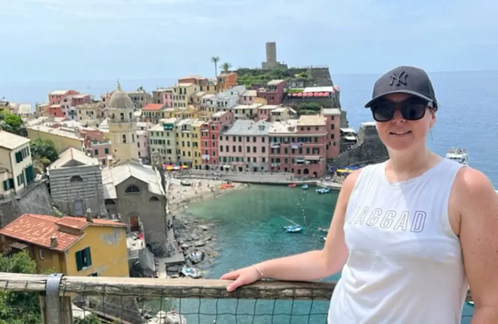 MTA Platinum Elite travel advisor Renee McLennan in Vernazza, Italy.