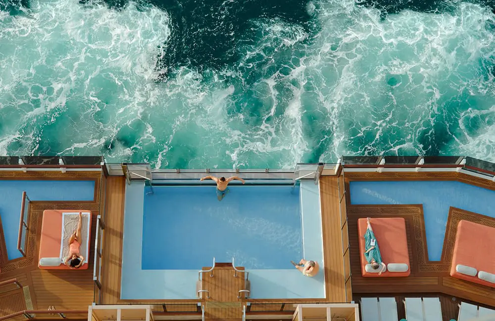 Aerial image of pool deck on Norwegian Aqua