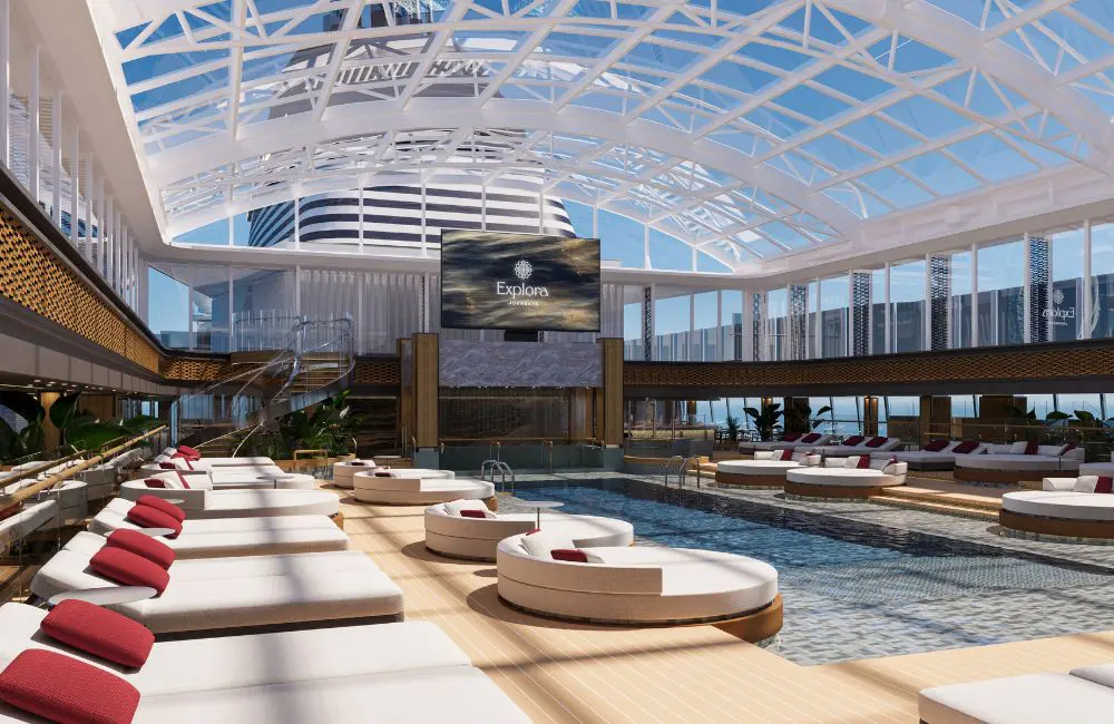 First look inside Explora III as the luxury cruise line reveals early launch 3 Explora III pool deck