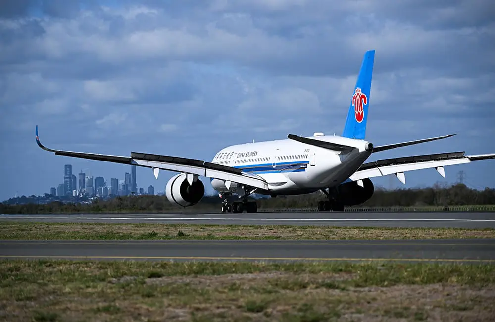 China Southern A350 aircraft at Brisbane Airport.