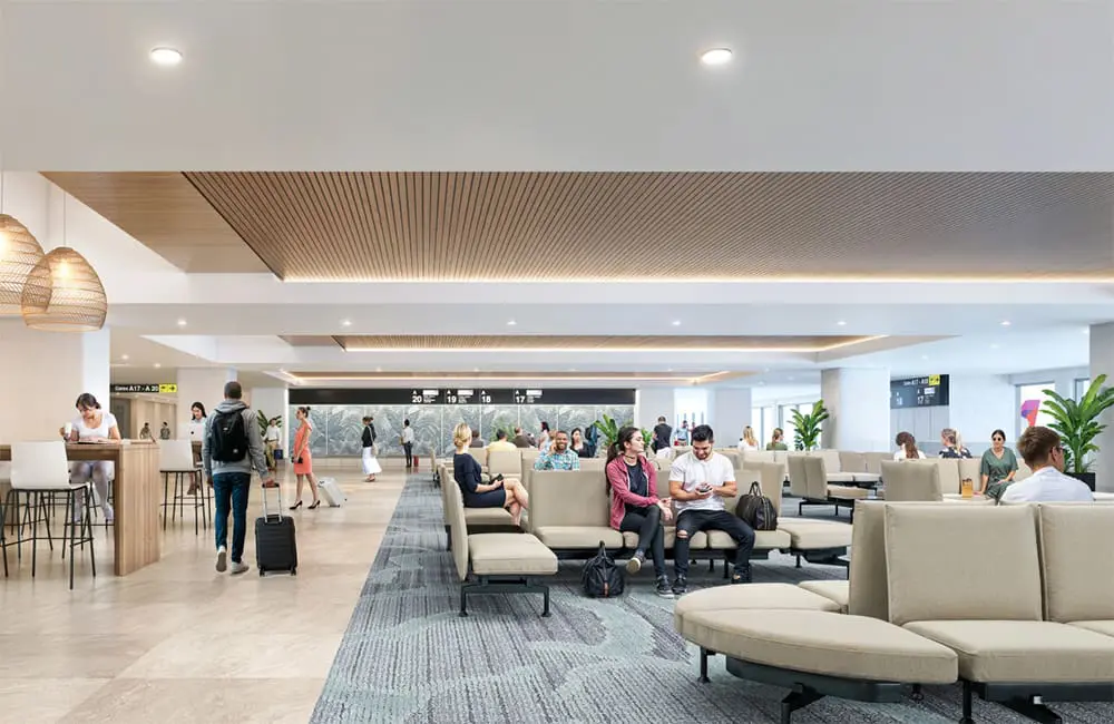 Render of Hawaiian Airlines' new gate area.
