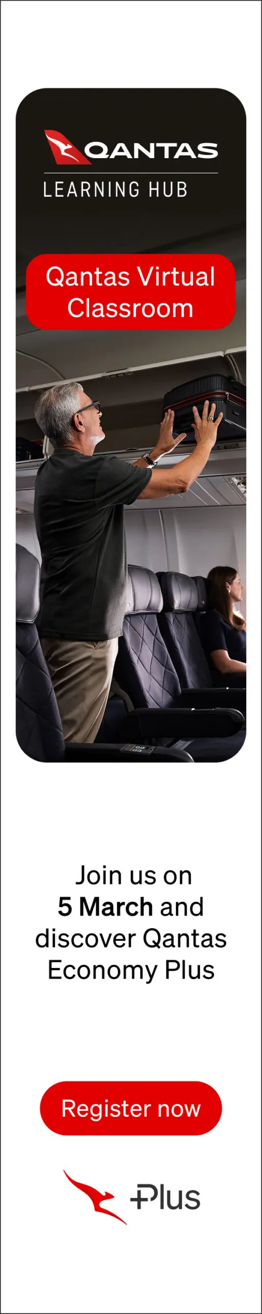 Qantas vertical banner right takeover 23 Feb 2026