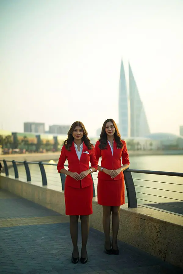 AirAsia X crew in Bahrain. Image: AAX
