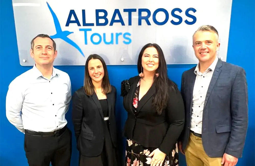 Albatross Tours (L-R): Head of Sales Harry Sargant, Regional Sales Manager Michelle Daniels, Managing Director Shelley Poten & Head of Marketing James Hewlett.