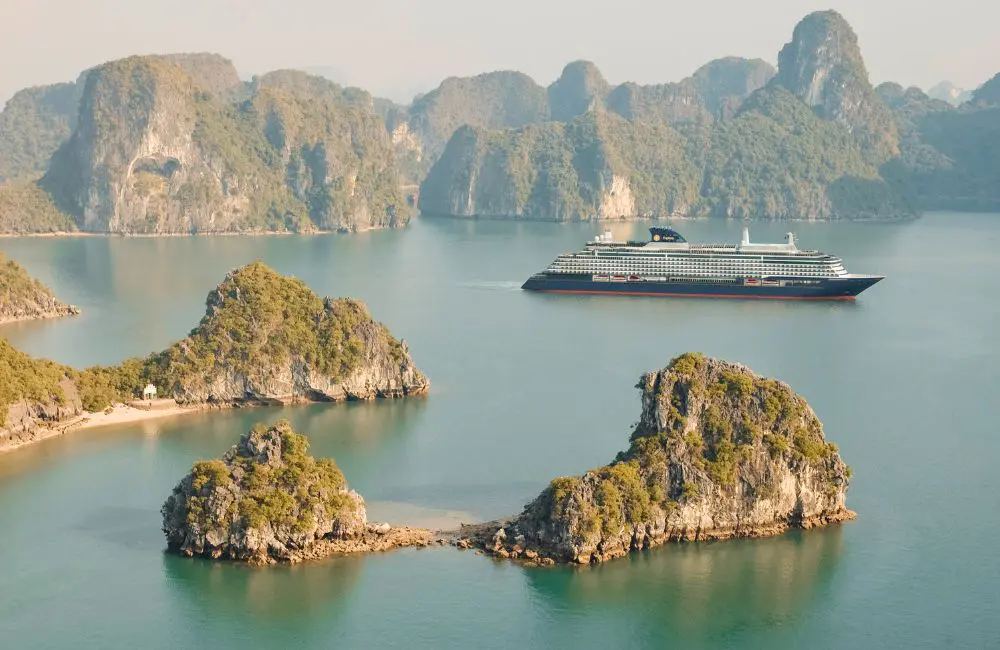 Explora Journeys ship in Ha Long Bay, Vietnam