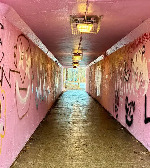 The Pink Tunnel at Shamrock Park in Hamilton. Image: Tourism Hamilton