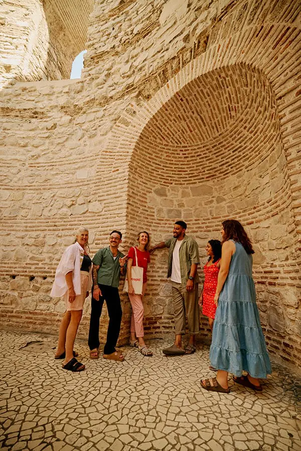 Intrepid Travel group with guide at Diocletians Palace in Split, Croatia – Intrepid Travel Golden Gap year competition
