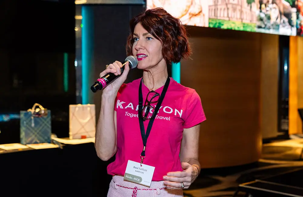 Karryon General Manager Dani Tuffield and event MC at last year's Niche is Nice event in Brisbane.