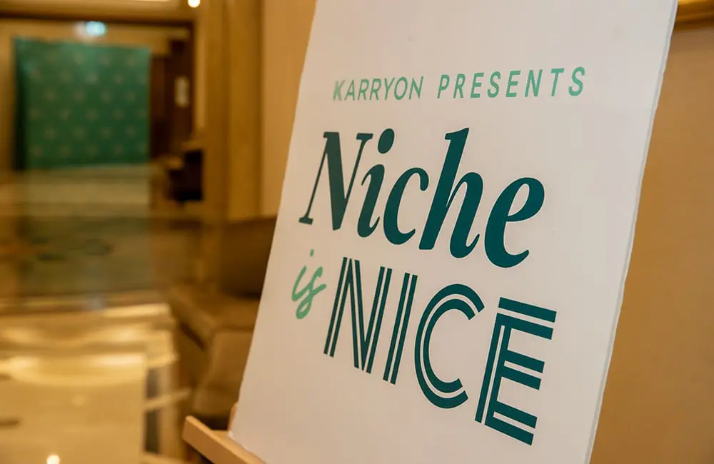Niche is Nice 2026 sign.