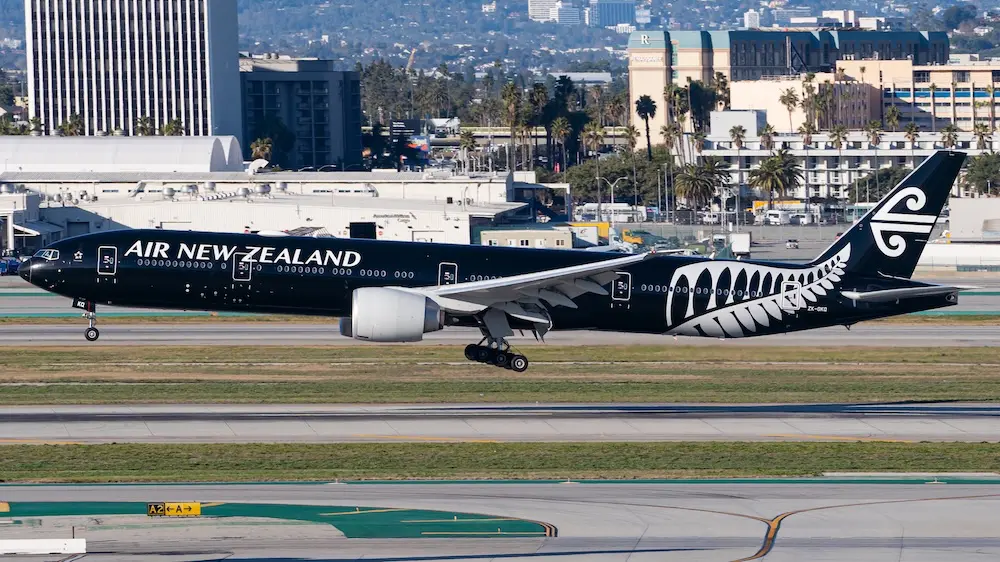 Cancellations coming: Air New Zealand confirms strike action next week 1 An Air New Zealand B777 landing in Los Angeles.