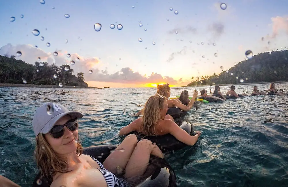 Sunset tubing adventures in Fiji. Image: Amazing Adventures