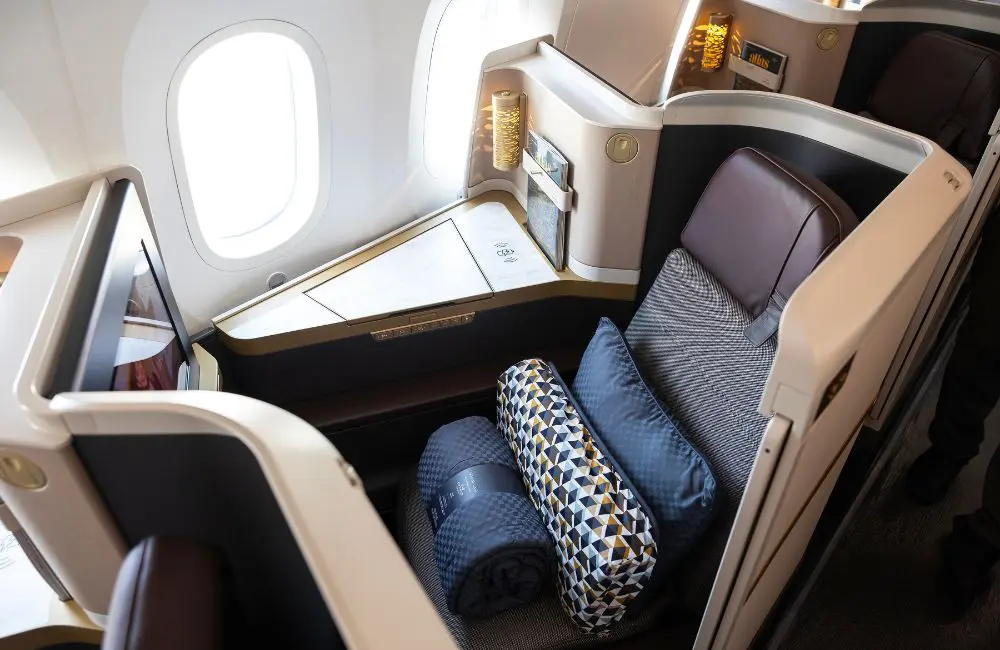 The airline's 787-9 Business Class