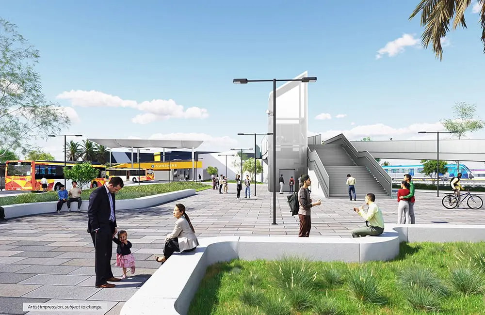 Melbourne Airport Rail finally underway: Long-awaited link breaks ground 3 Artist impressions of the new Sunshine Station superhub for the Melbourne Airport Rail Link.
