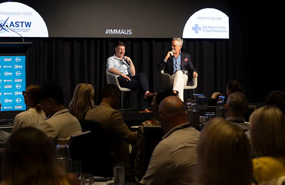 Adam Schwab, Luxury Escapes CEO and Co-founder and Cameron Daddo