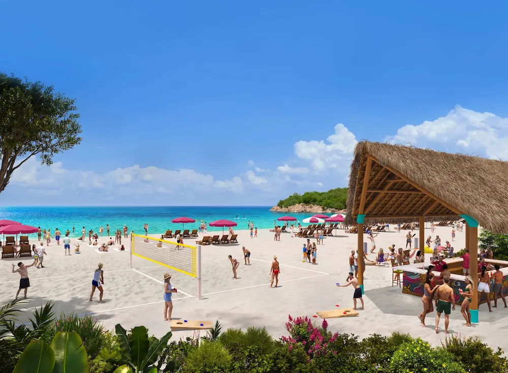 Render of Royal Caribbean's first Southern Hemisphere Royal Beach Club in Lelepa, Vanuatu.