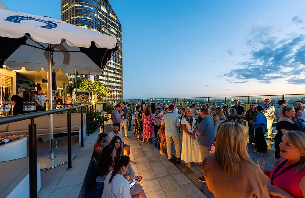 2026 LTC Luxury Product Showcase: Shaping bold innovation and unique collaboration 1 Suppliers soak up the views from the Sky Deck during the Sunset Socials kick-off event.