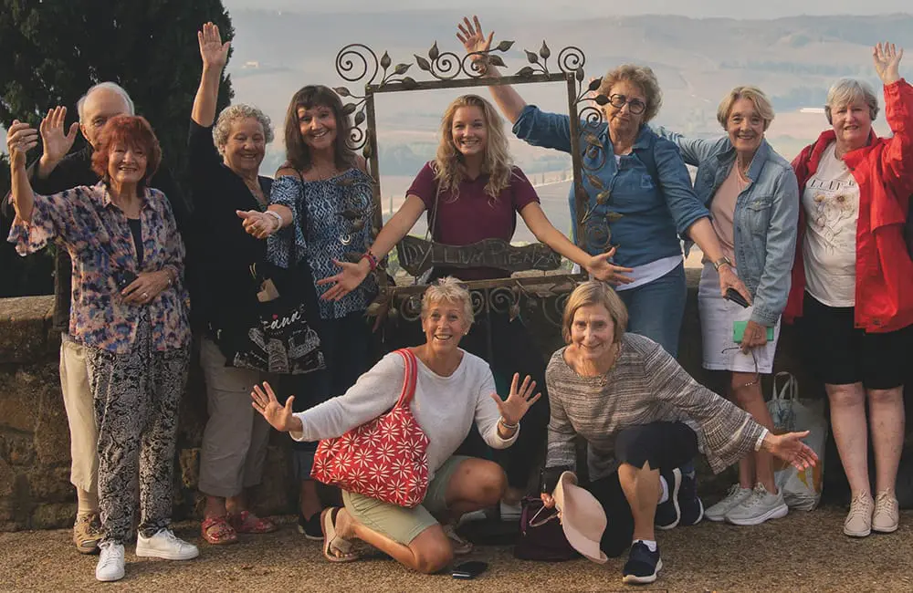 Tour group on the Tuscan Treats small-group itinerary in Italy. Image: Back-Roads Touring / Global Touring