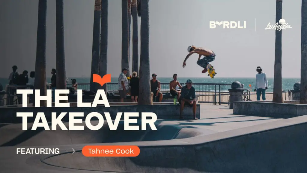 BYRDLI The LA Takeover campaign with Los Angeles Tourism promo ad of Venice Beach skate park.