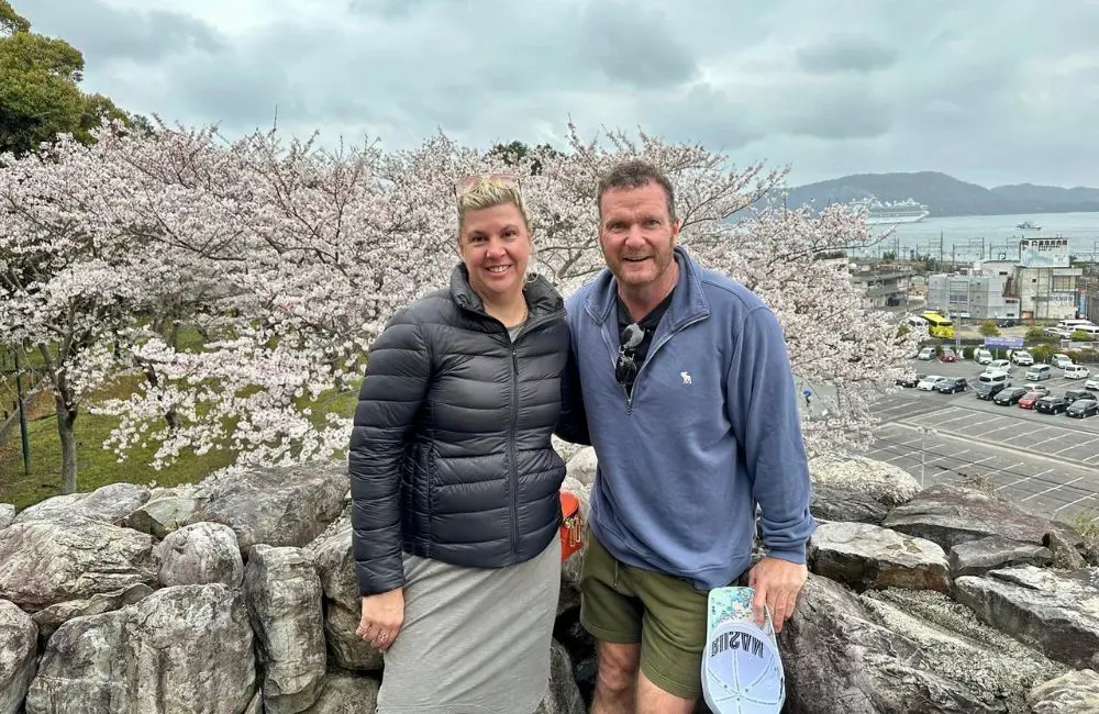 Gemma Smith and husband Dale Smith in Toba, Japan