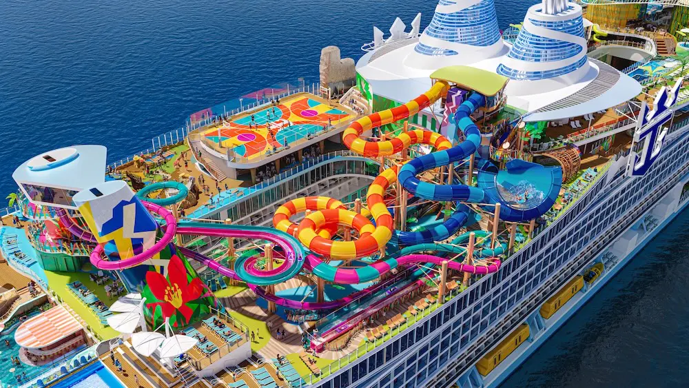 Royal Caribbean unveils Hero of the Seas, with record number of eateries, pools + largest ice arena, waterpark, swim-up bar at sea