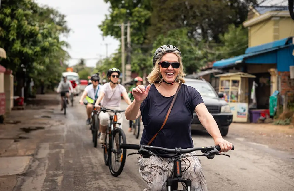 Women on a Soksabike Battambang Bike Tour in Cambodia – Intrepid Women's Expedition
