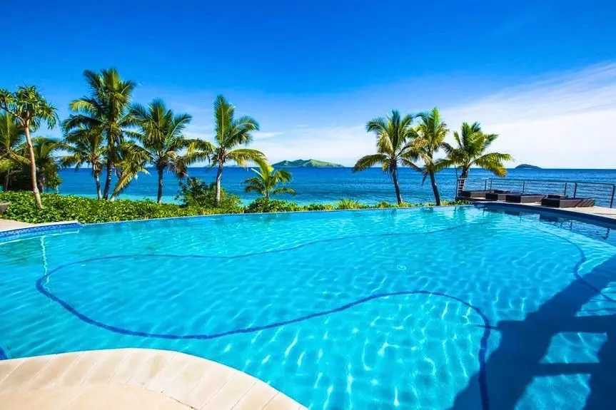 Mana Island Beach in the Mamanuca Islands.