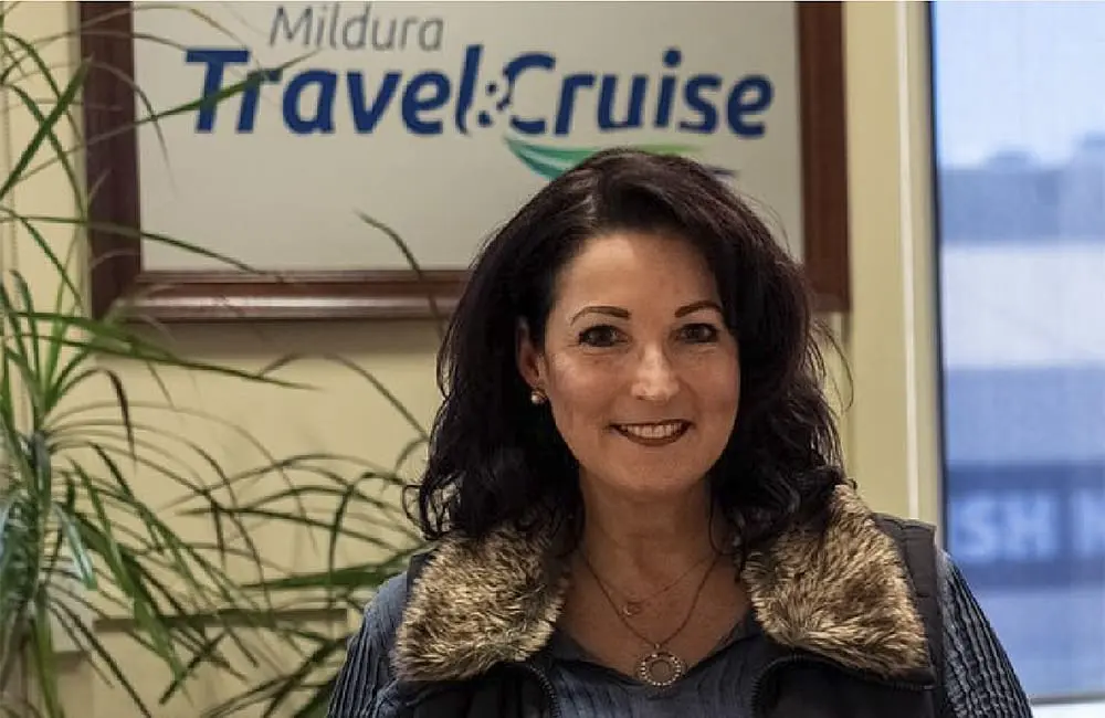 Mildura Travel & Cruise owner Karen Ridge inside her agency.