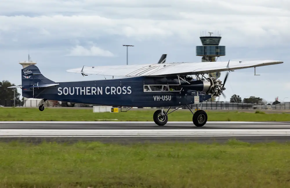 100 years on: Southern Cross lands at Sydney Airport ahead of trans-Pacific milestone