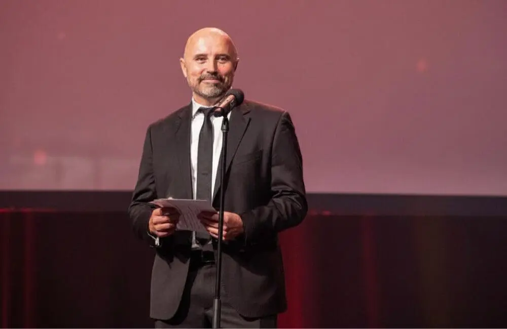 Trevor Thwaites on stage at the recent CLIA 2026 Cruise Industry Awards.