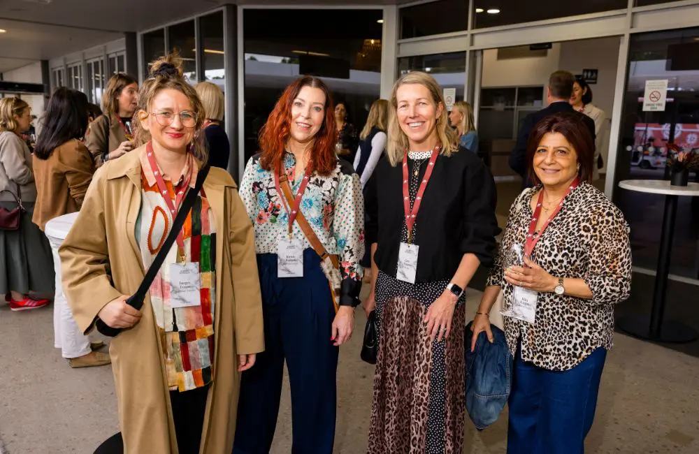Journey Beyond Rail carriage christening . From L Imogen Eveson Australian Traveller; Kirstie Bedford Karryon Luxury; Cara Waters The Age and Hilla Knight Southern Crossings