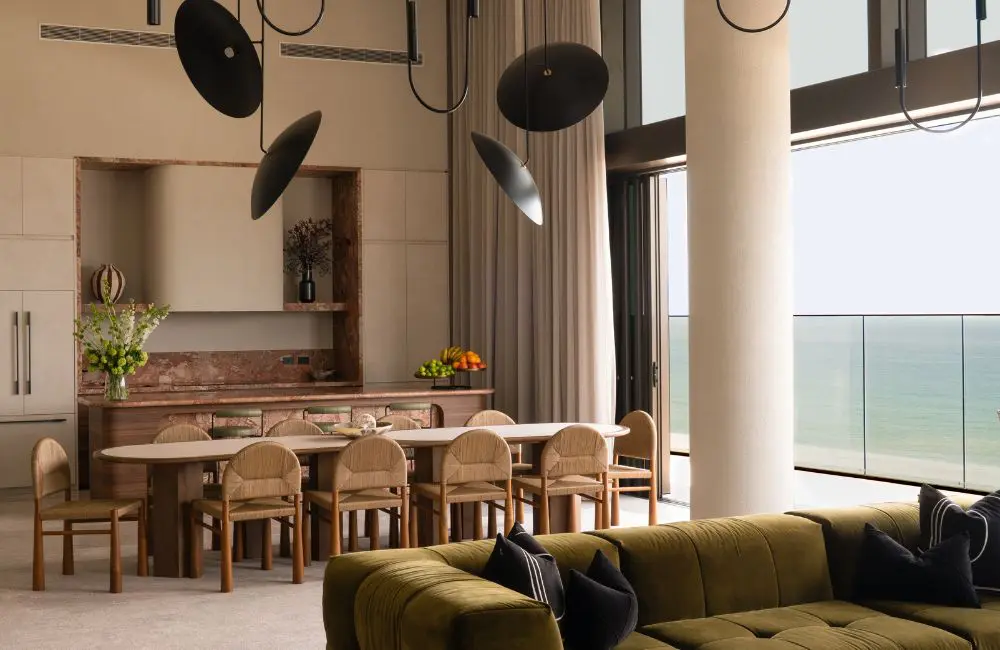 Living area in the Sky House penthouse suite in Mondrian Gold Coast