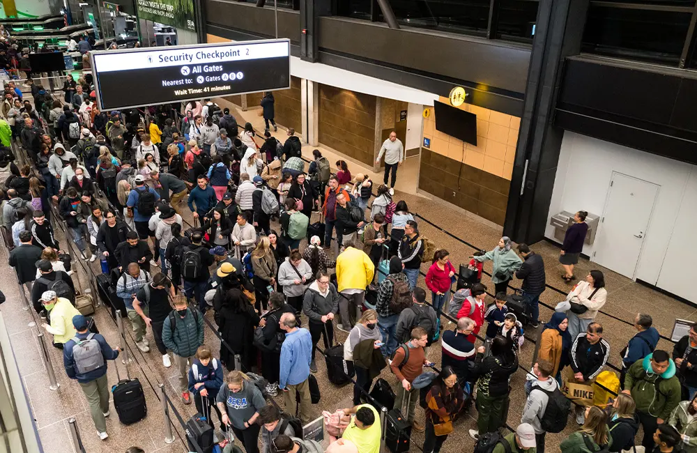 U.S. airport lines hit 3 hours as government shutdown leaves TSA workers unpaid