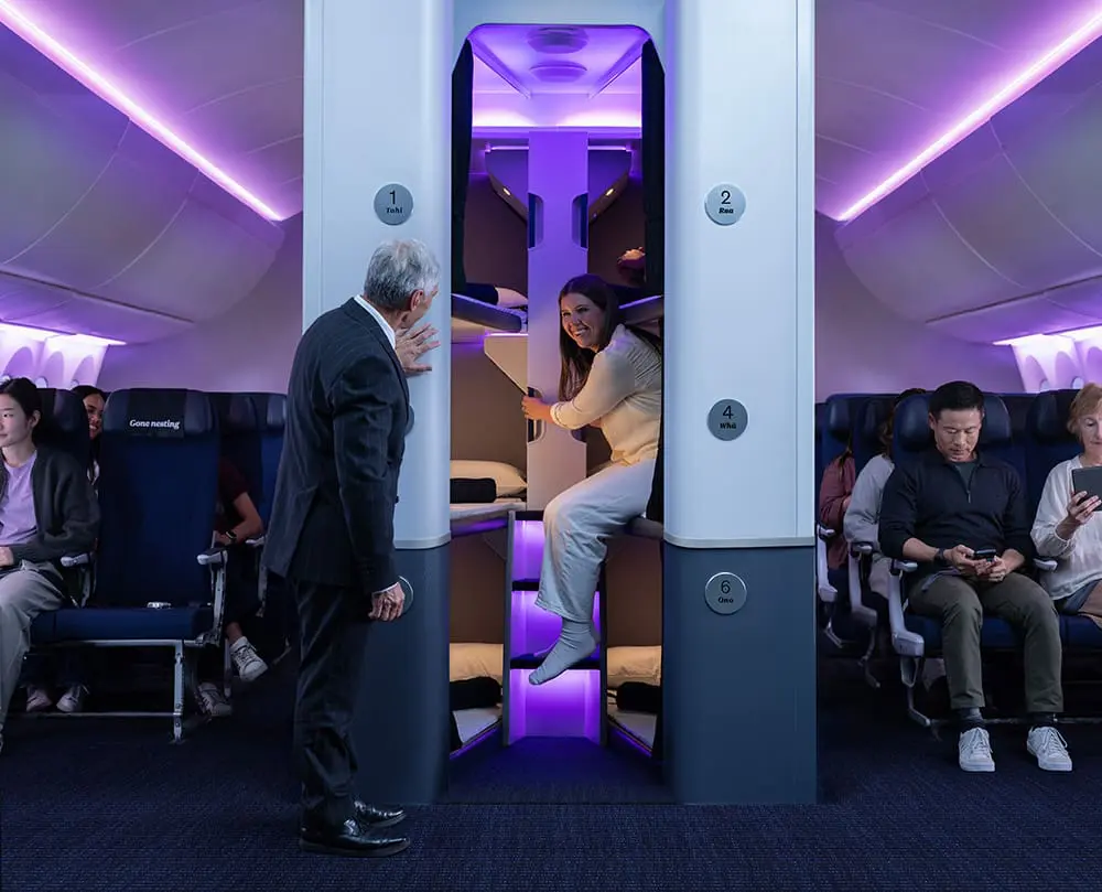 4-hour nap for $495: Air New Zealand’s innovative Economy Skynest sleep pods on sale from 18 May 2 The layout of the new Air New Zealand Economy Skynest sleep pods.