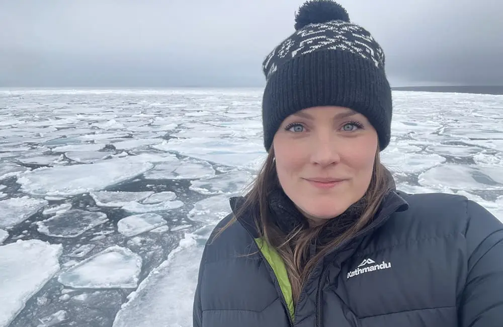 Movers + Shakers: Aurora Expeditions adds Megan Peterie for global trade engagement 1 New Aurora Expeditions Trade Marketing Manager APAC & EMEA Megan Peterie on a polar expedition cruise.