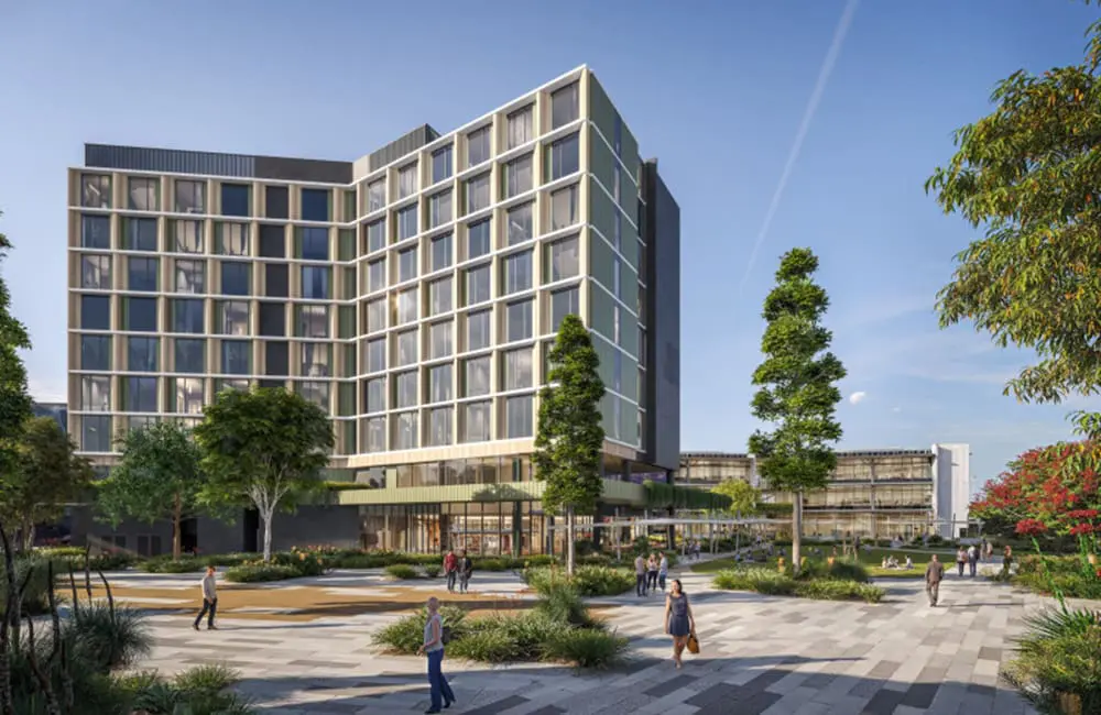 Proposed Skygate hotel site at Brisbane Airport hotels – artist concept only.