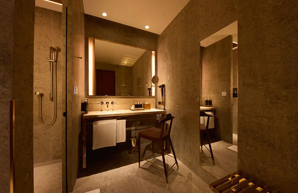 Cathay Pacific The Wing, First  shower suite.