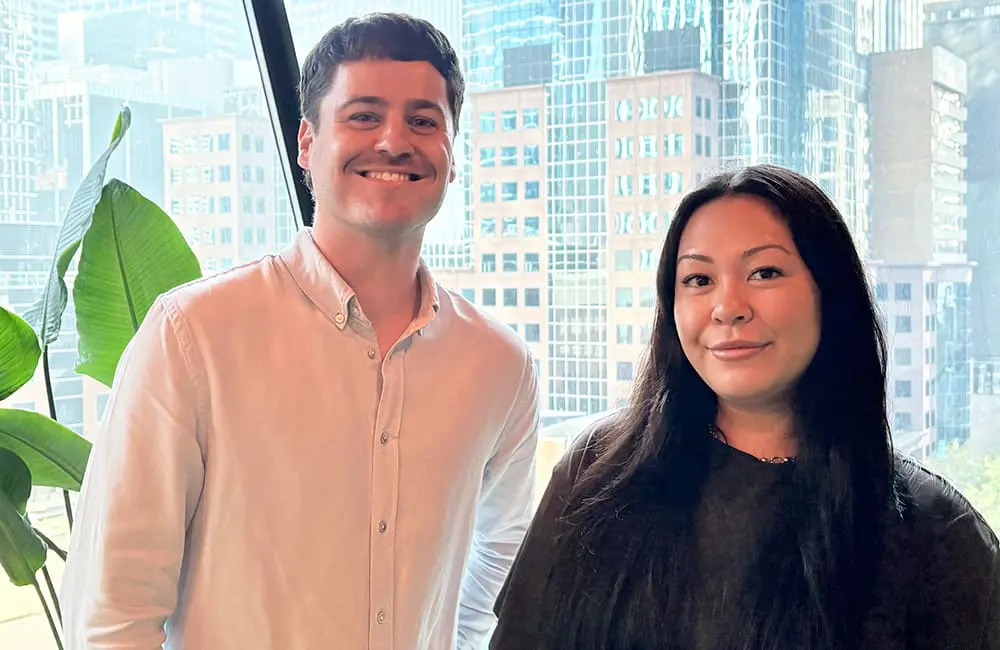 Intrepid Travel Australia Direct Marketing team: Josh O'Connor and Natasha Bounyaphol in the Melbourne office.