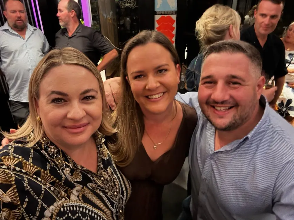 Helloworld Nerang's Rechelle Dare, Adrian Boccia and Tina Pizzoni.