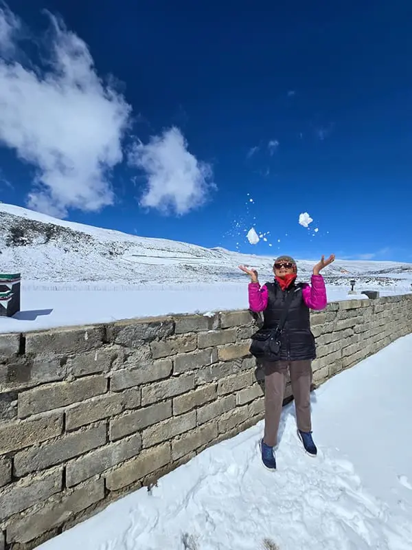 Jacqui Lai is enjoying retirement in the snow in China.