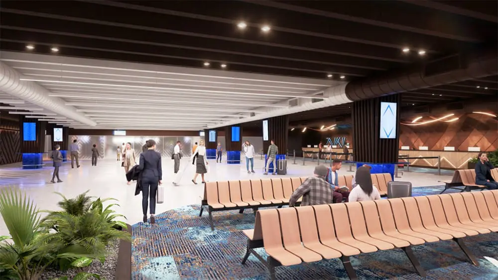 100K more cruisers: Auckland’s new $200M terminal signals NZ tourism surge 1 Render of Te Waharoa – the new international Auckland cruise terminal interior.