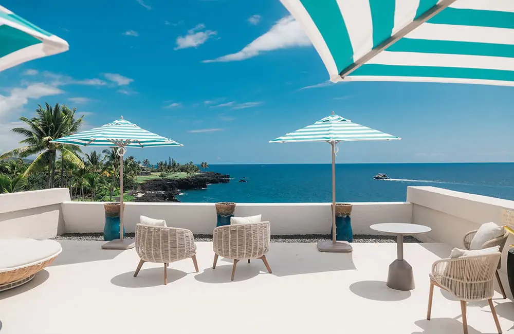 Oceanfront views from the Royal Huakaʻi Suite at Outrigger Kona Resort & Spa – Premiere Suite Collection