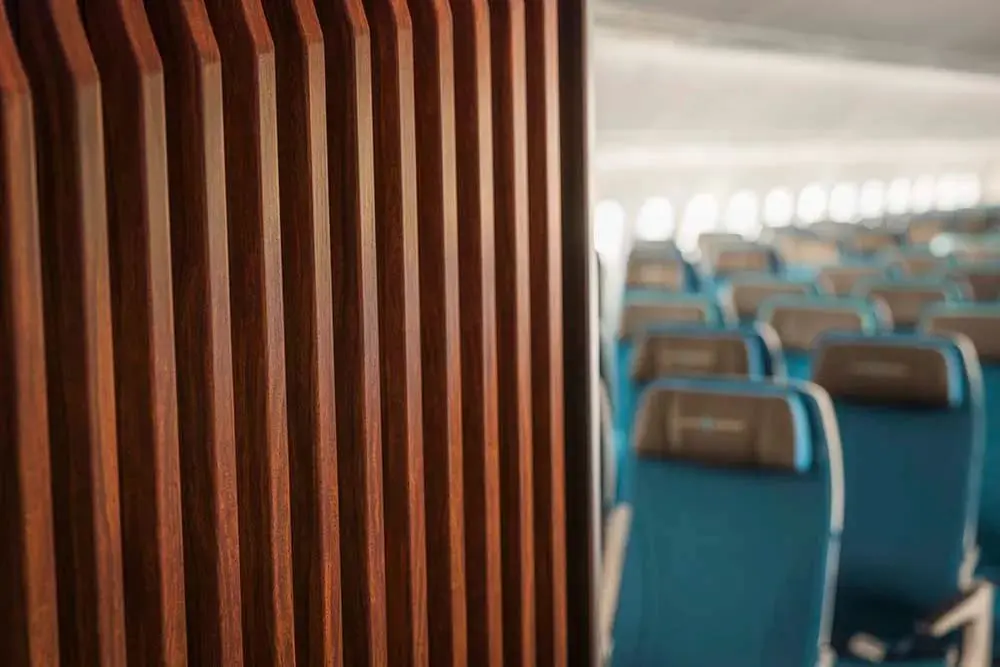 An Alaska Airlines cabin.