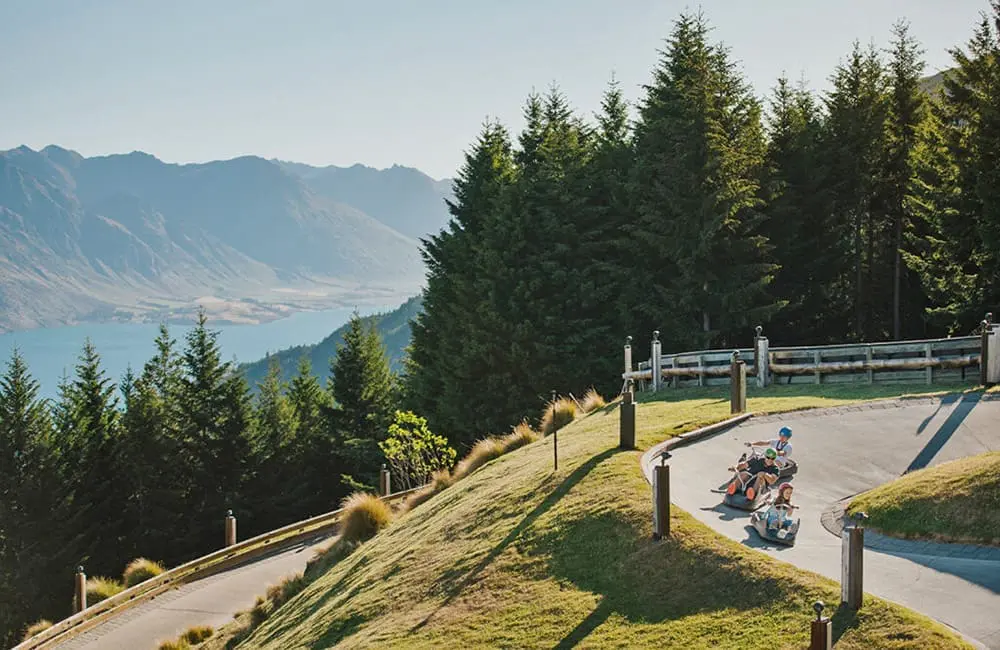 Family on the Skyline Luge in Queenstown – ANZCRO New Zealand Family Holidays