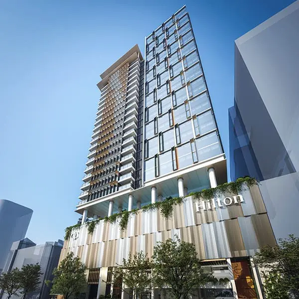 Render of the new Hilton Adelaide East End hotel. Image: Hilton Hotels & Resorts