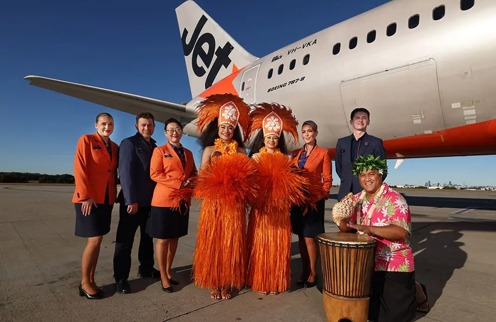 Direct connect to the Cook Islands: First-ever Jetstar Brisbane-Rarotonga flight takes off