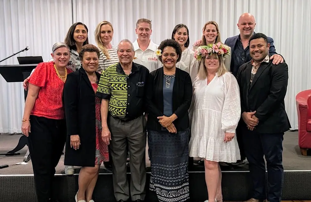 Taylor with industry friends at last year's Treasure of the South Pacific.