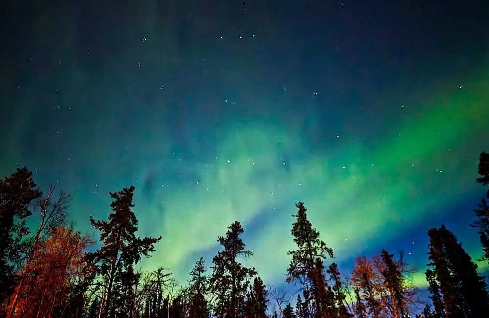 Green ribbons over Yellowknife. northern lights
