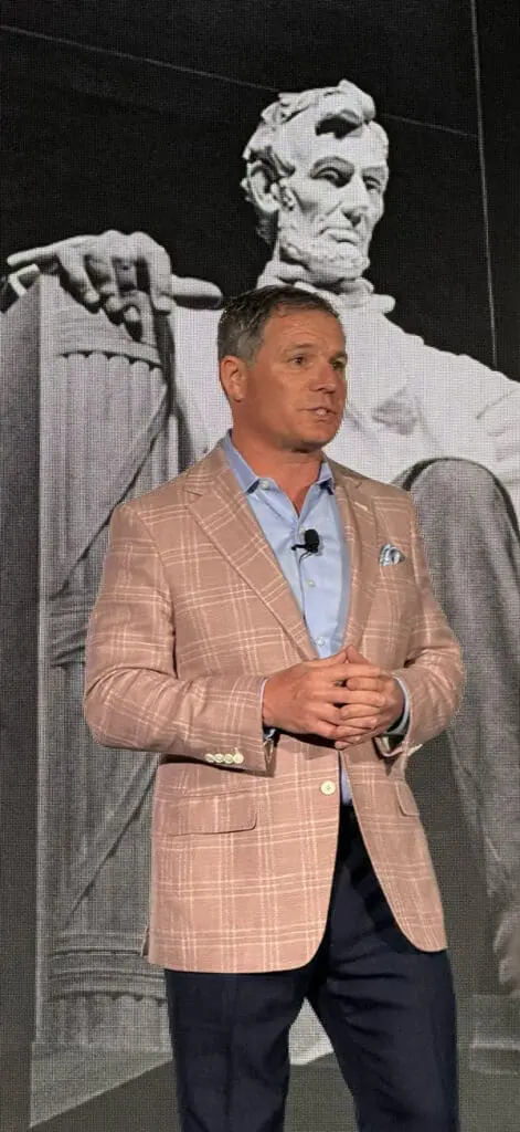 IPW 2026: "The US was the only country in the world to see a decline in international travel" 7 U.S. Travel Association President & CEO Geoff Freeman at IPW 2026. Image: Cassie Tannenberg